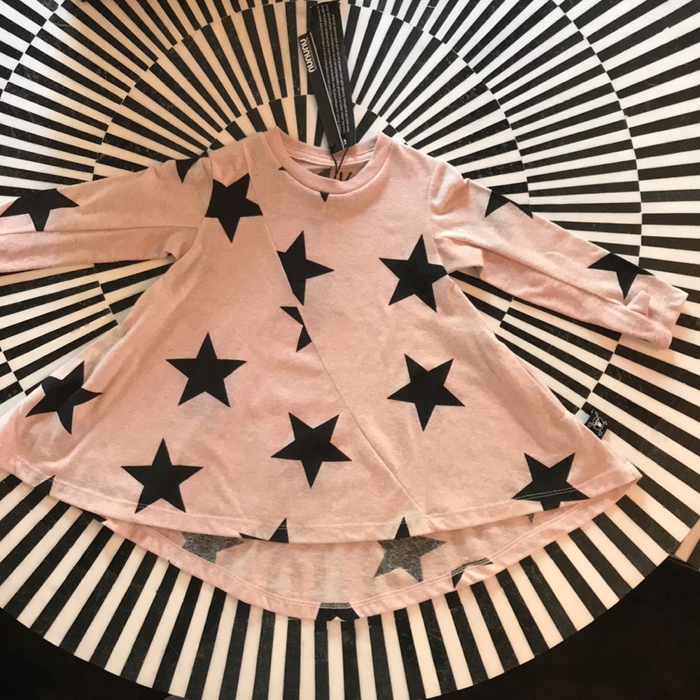 Nununu Baby Girl pink star dress
